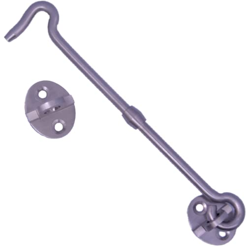 RISEOM Brass Gate Hook and Eye/Window Hook for Double Doors Gates/Windows (Heavy Oval Eye)