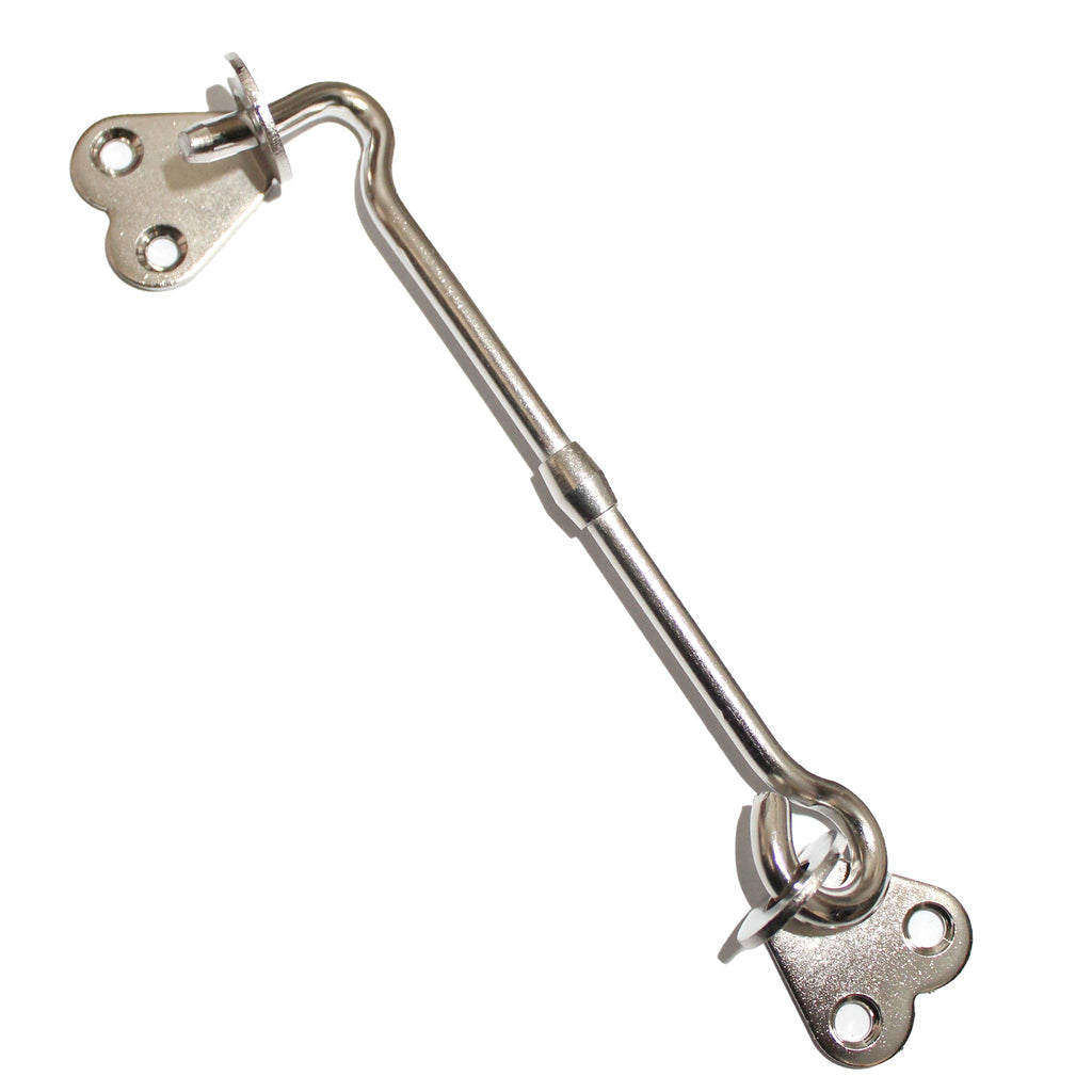 RISEOM Steel Gate Hook and Eye,Window Hook for Double Doors Gates/Windows (Flower Eye)