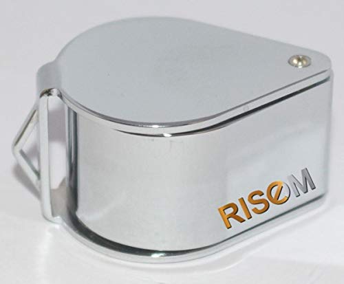 RiseOm Brass Jewelers Eye Loupe,Magnifier,Fold able Jewelry Magnifier for Gems,Jewelry,Coins,Stamps, etc