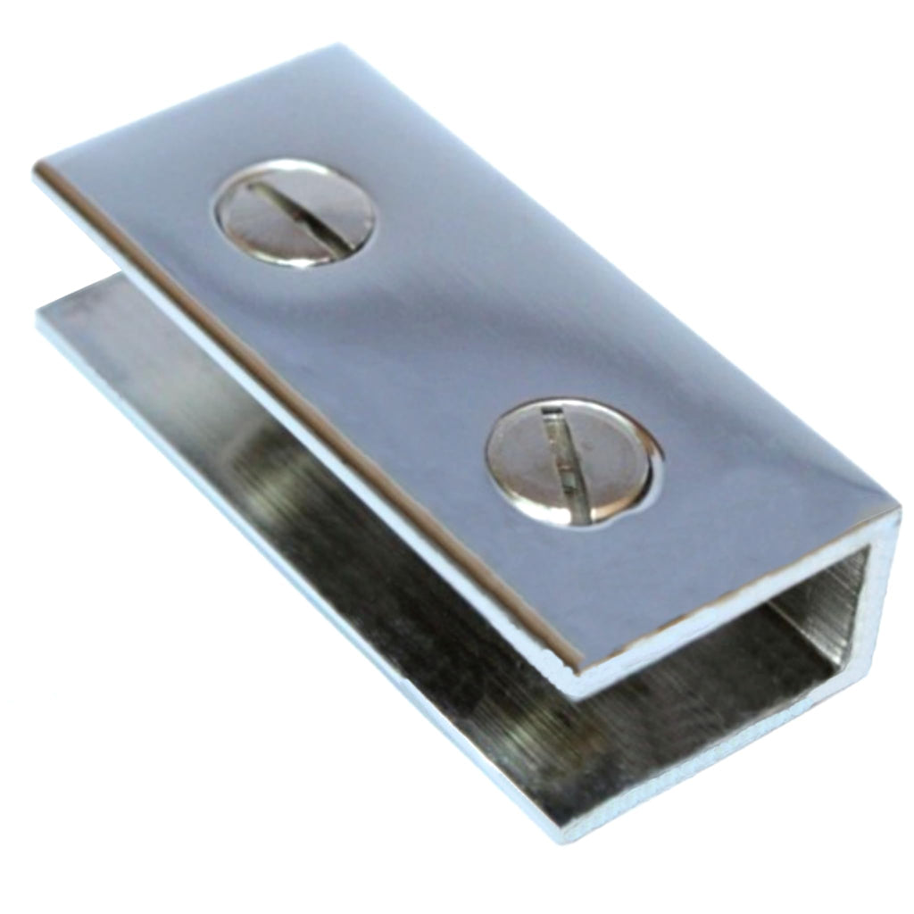 RiseOm U Bracket, Glass Mount Bracket of Brass Polished Chrome Finish