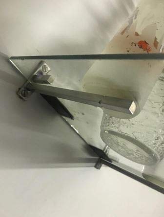 RiseOm Steel Heavy Fix Size F Bracket/Glass Shelf Support / 9.5 mm Rod Thickness