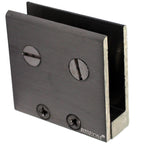 RiseOm Square Shape Glass Clip Clamp Bracket of Brass used in railings (pack of 12, 1.5"x1.5"x8 mm)