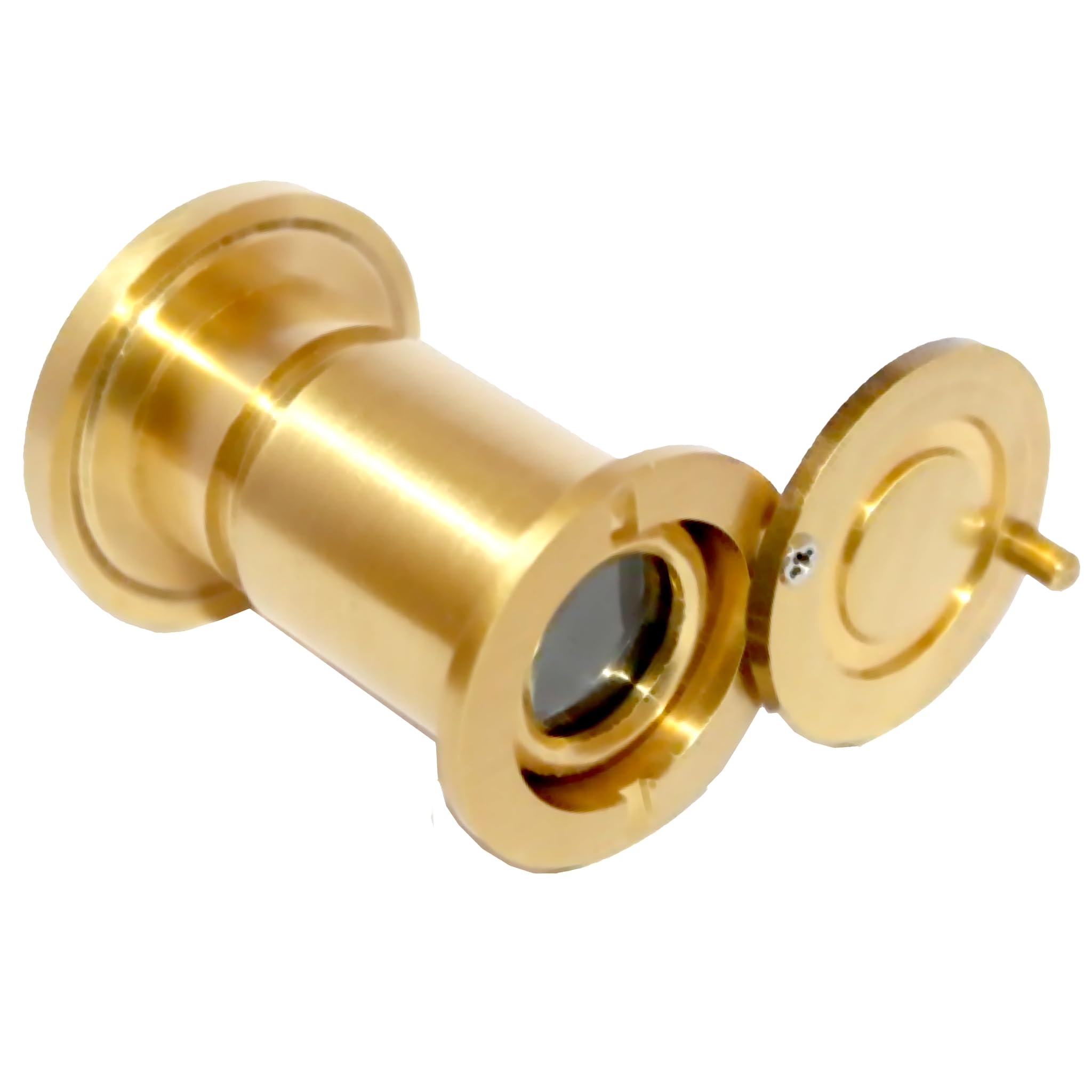 RiseOm Brass Door Peephole (Door Eye) 180 Degree Viewer (Shutter-GoldYellow-3")