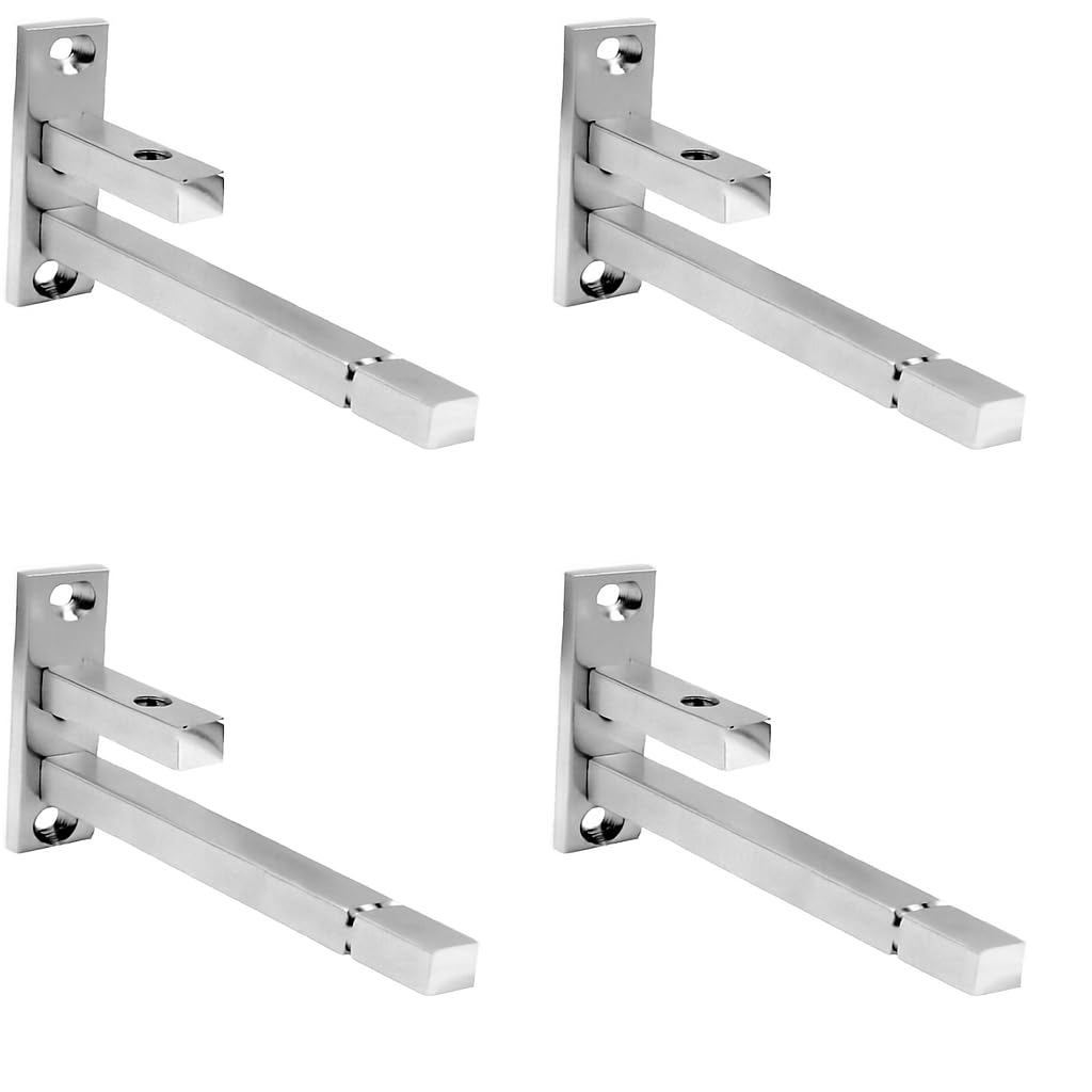 RiseOm Steel Fix Size F Bracket, F Type Shelf Support, 8 mm Rod Thickness
