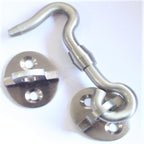 RISEOM Brass Gate Hook and Eye/Window Hook for Double Doors Gates/Windows (Heavy Oval Eye)