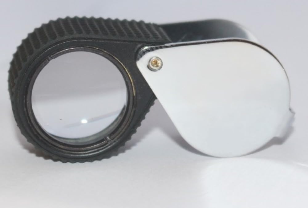 RiseOm Brass Jewelers Eye Loupe,Magnifier,Fold able Jewelry Magnifier for Gems,Jewelry,Coins,Stamps, etc