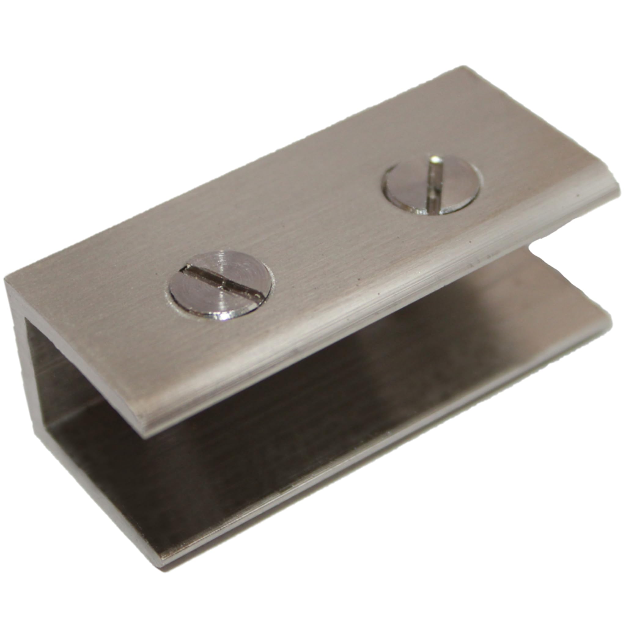 RiseOm Rectangular-Shape Glass Clip Clamp Bracket/U Bracket of Brass