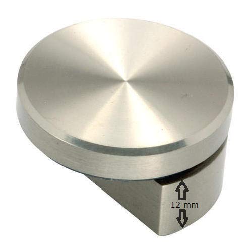 RiseOm 12mm Half Round Mirror Holder Bracket Silver Pack of 20 - RiseOm Hardware