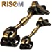 RiseOm Brass Gate Hook/Window Hook (Square-Oval Eye) Pack of 2 - RiseOm Hardware