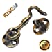 RiseOm Brass Gate Hook/Window Hook (Oval Eye) Pack of 2 - RiseOm Hardware