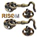 RiseOm Brass Gate Hook/Window Hook (Oval Eye) Pack of 2 - RiseOm Hardware