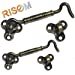 RiseOm Brass Gate Hook/Window Hook for Double Doors Gates/Windows(Flower Eye) - RiseOm Hardware