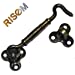 RiseOm Brass Gate Hook/Window Hook for Double Doors Gates/Windows(Flower Eye) - RiseOm Hardware