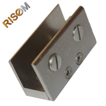 RiseOm Rectangular Shape Glass Clip Clamp Bracket/U Bracket Made of Brass - RiseOm Hardware