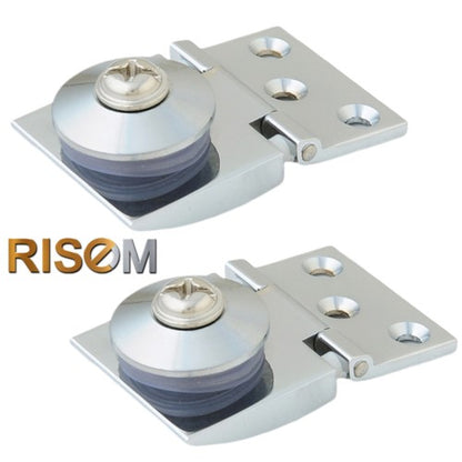 RiseOm Glass Hinges for Cabinet Glass Door, Glass Showcase made of Brass - RiseOm Hardware